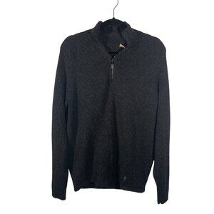 Smartwool Mens Quarter-Zip Merino Wool Sweater dark charcoal gray outdoor gorpco